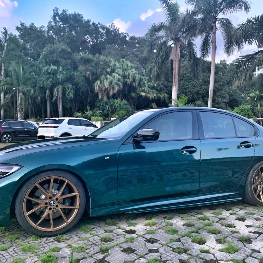 Gloss Metallic Dark Green Car Vinyl Wrap PET