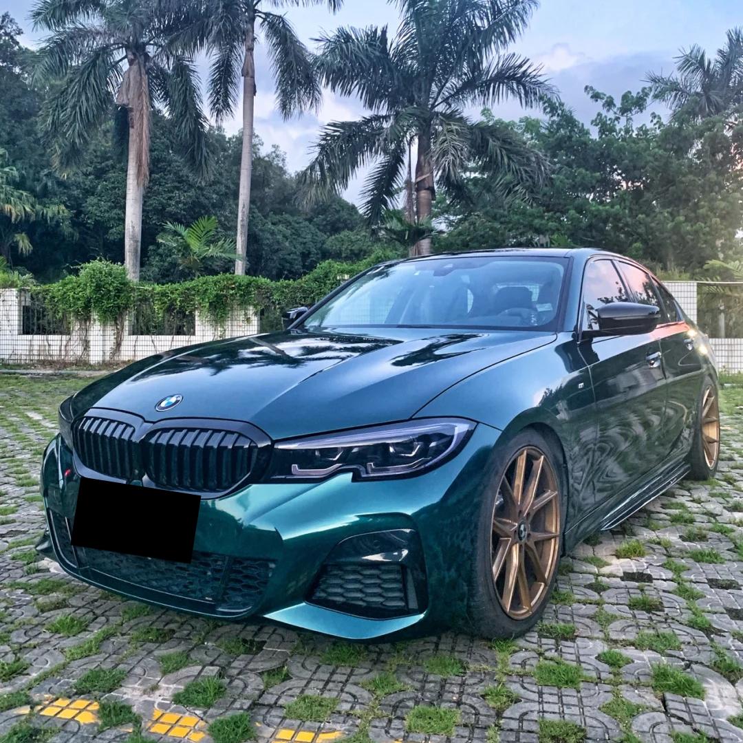Gloss Metallic Dark Green Car Vinyl Wrap PET