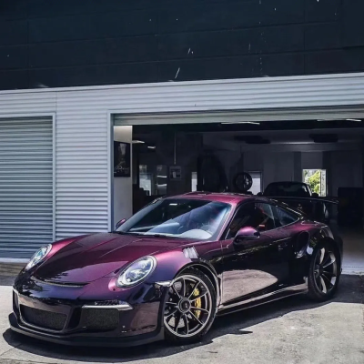 Gloss Metallic Gentian Purple Car Vinyl Wrap  PET 02