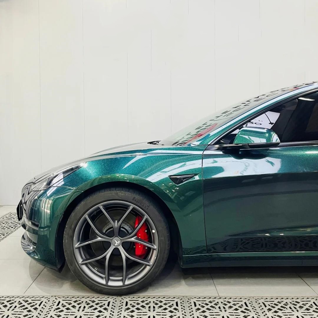 Gloss Metallic Diamond Emerald Green Car Vinyl Wrap