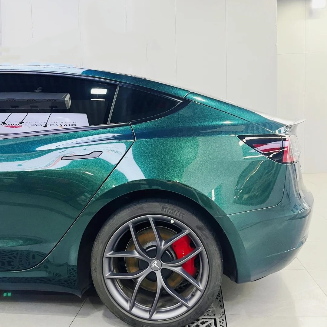 Gloss Metallic Diamond Emerald Green Car Vinyl Wrap