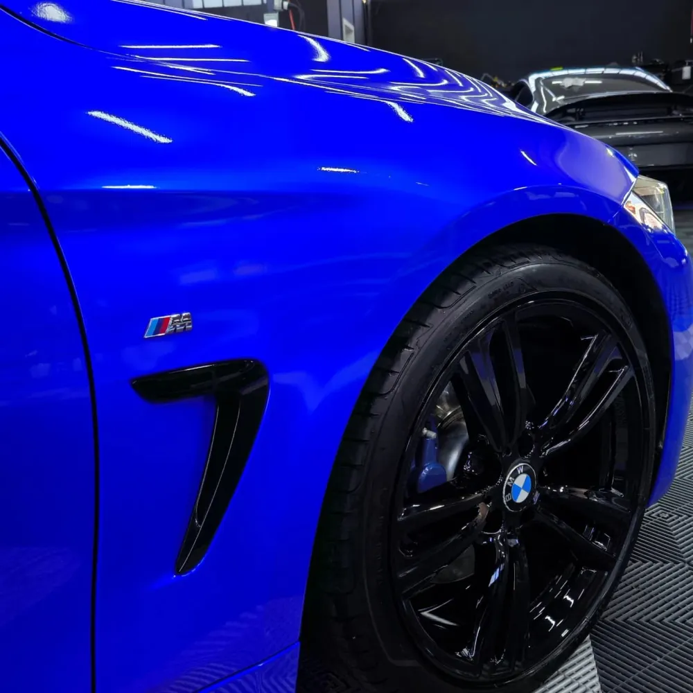 Gloss Metallic Deep Blue Car Vinyl Wrap
