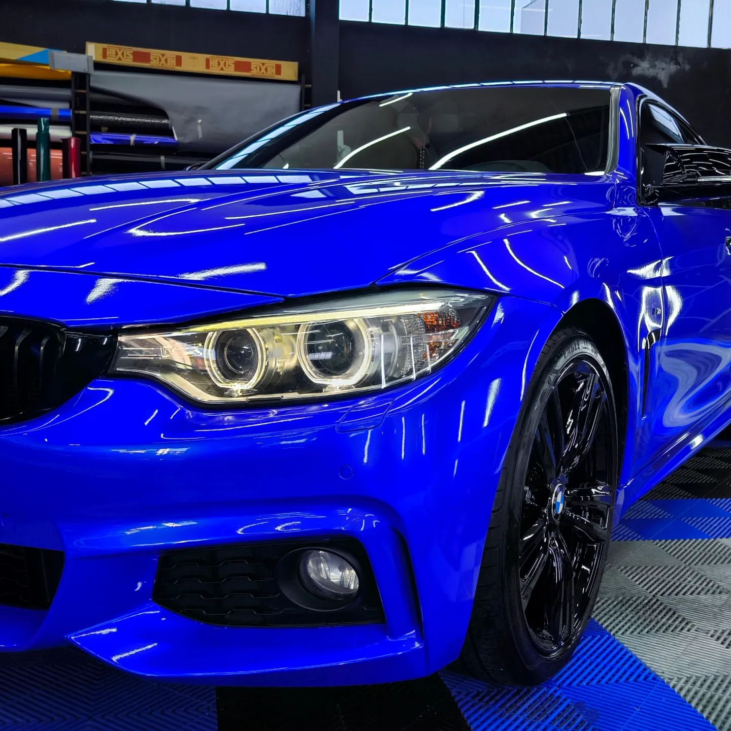 Gloss Metallic Deep Blue Car Vinyl Wrap PET