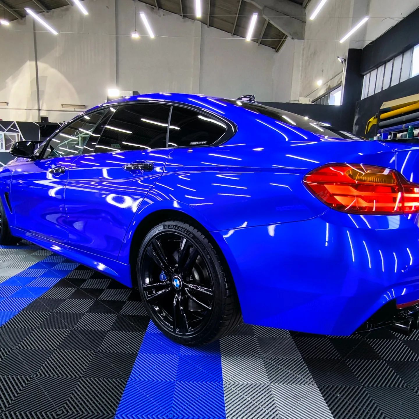 Gloss Metallic Deep Blue Car Vinyl Wrap PET