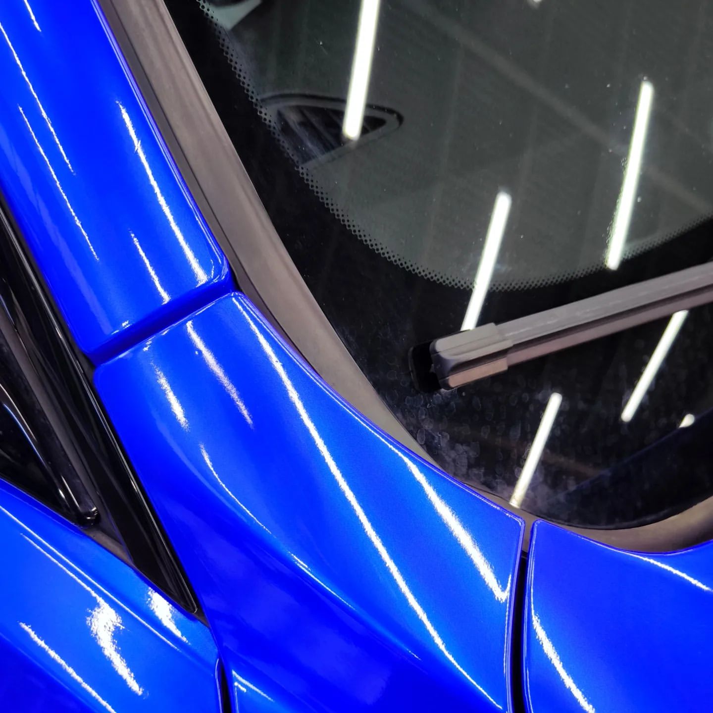 Gloss Metallic Deep Blue Car Vinyl Wrap PET