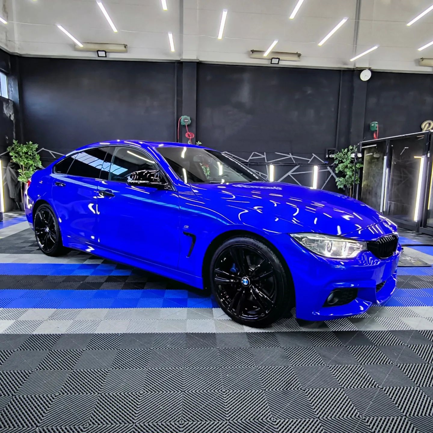 Gloss Metallic Deep Blue Car Vinyl Wrap PET