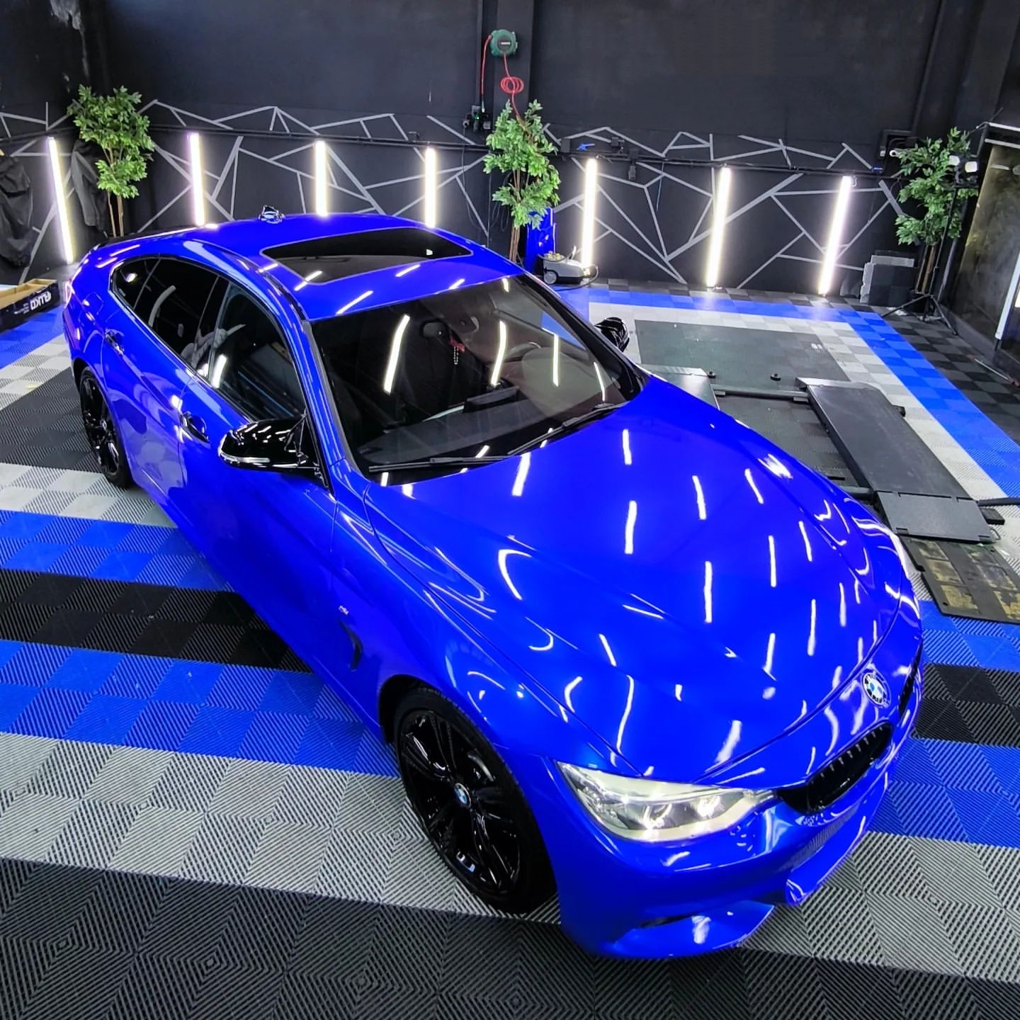 Gloss Metallic Deep Blue Car Vinyl Wrap PET