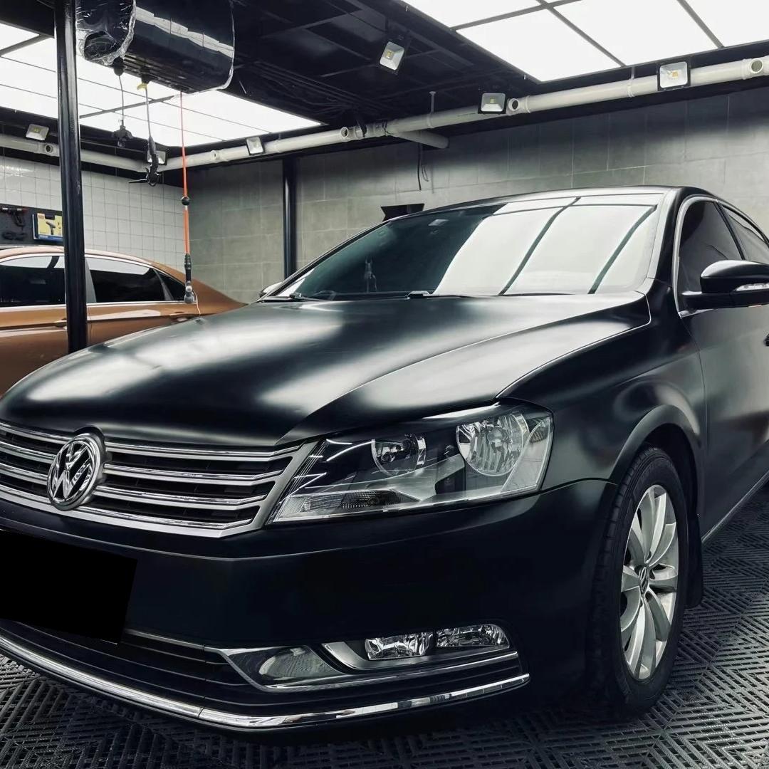 Matte Metallic Deep Black Car Vinyl Wrap