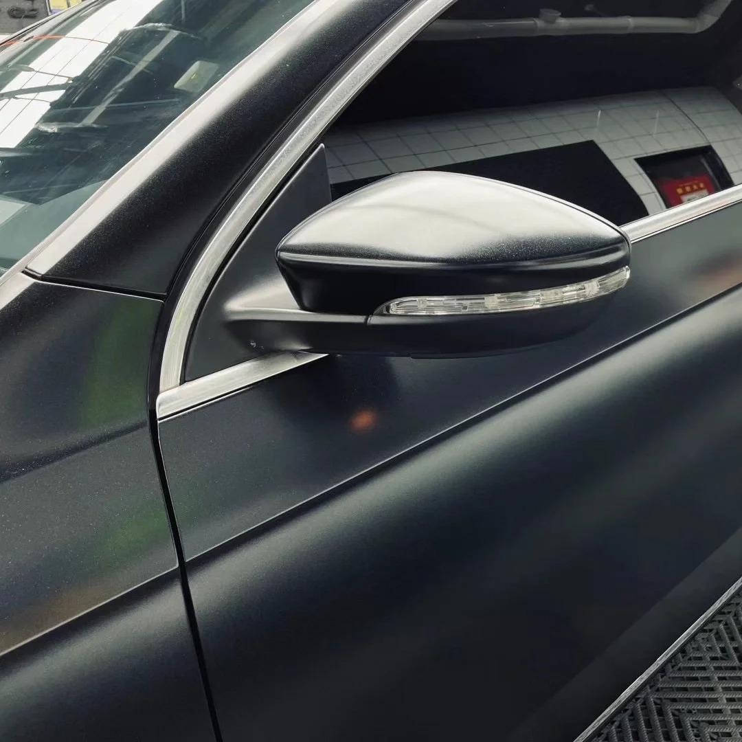 Matte Metallic Deep Black Car Vinyl Wrap