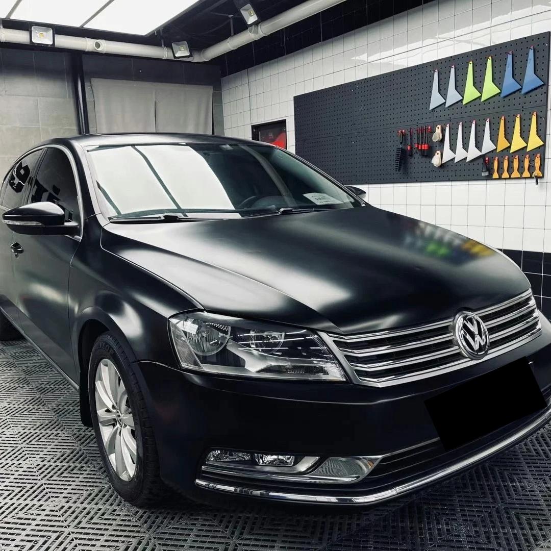 Matte Metallic Deep Black Car Vinyl Wrap