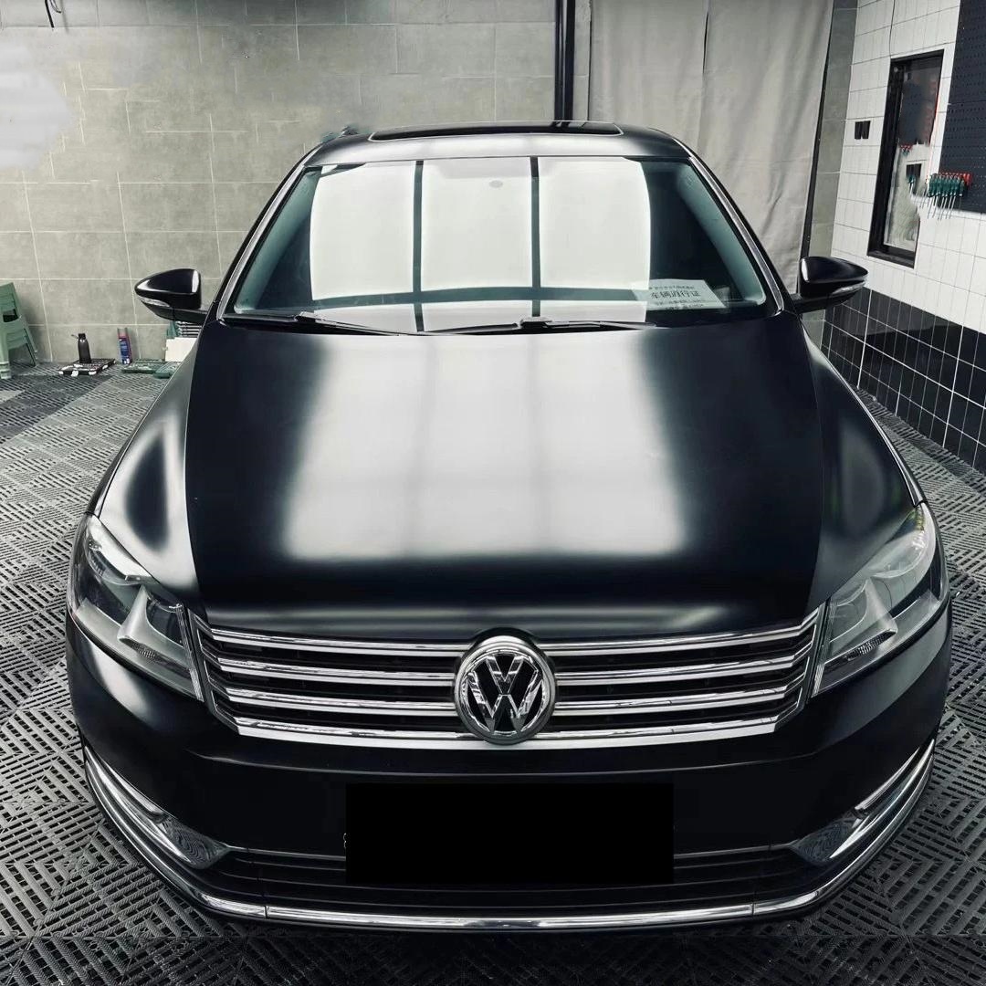 Matte Metallic Deep Black Car Vinyl Wrap