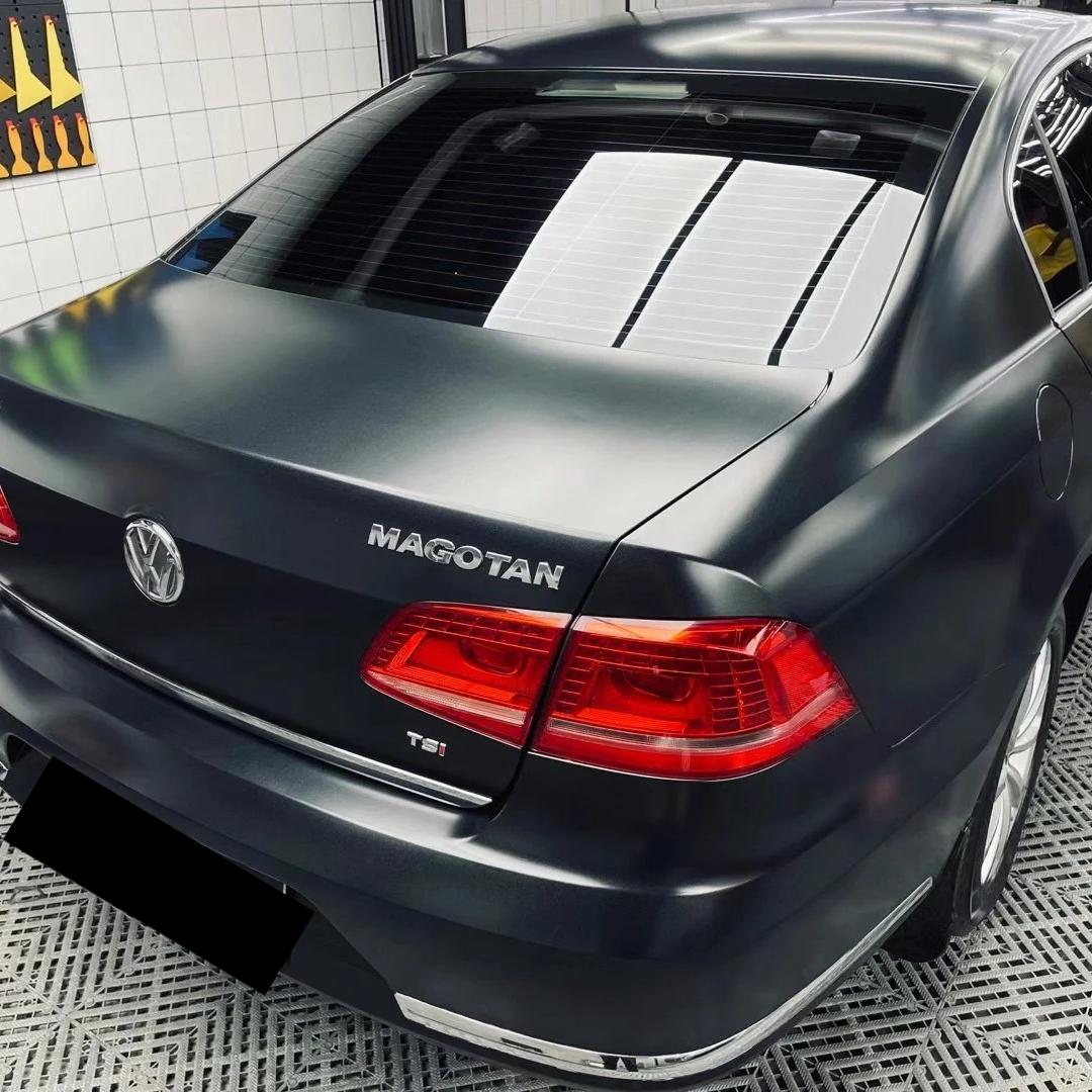 Matte Metallic Deep Black Car Vinyl Wrap