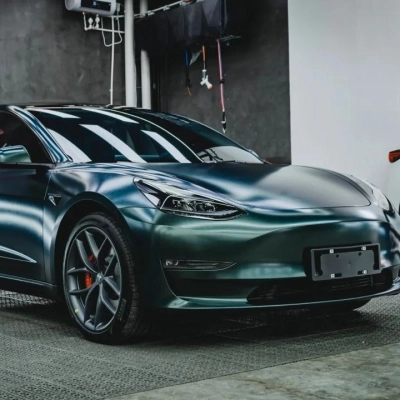 Matte Metallic Diamond Emerald Green Car Vinyl Wrap 02