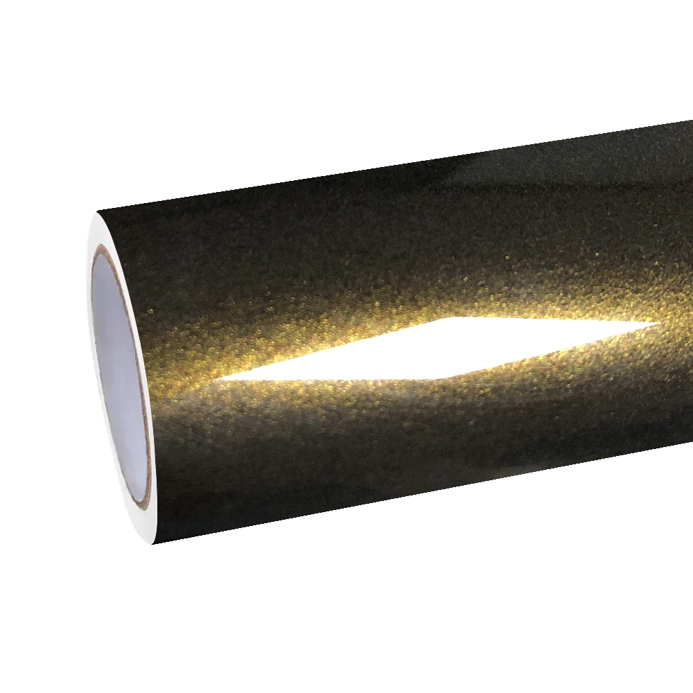 Gloss Metallic Ghost Midnight Gold Black Gold Car Vinyl Wrap PET