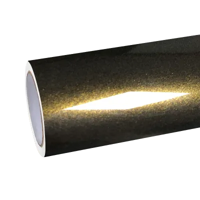 Gloss Metallic Ghost Midnight Gold Black Gold Car Vinyl Wrap 01