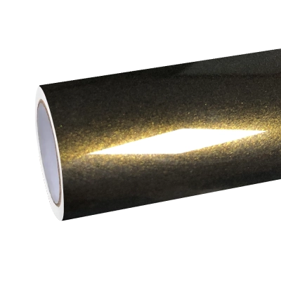 Gloss Metallic Ghost Midnight Gold Black Gold Car Vinyl Wrap PET 01