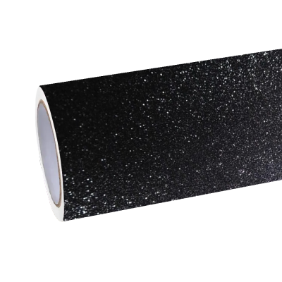 Matte Diamond Glitter Black Car Vinyl Wrap 01
