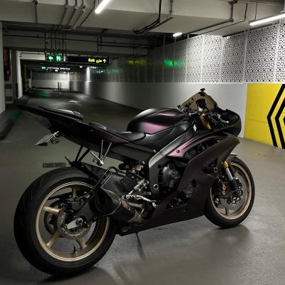 Ultra Matte Metallic Black Purple Car Vinyl Wrap 02