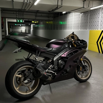 Ultra Matte Metallic Black Purple Car Vinyl Wrap 02