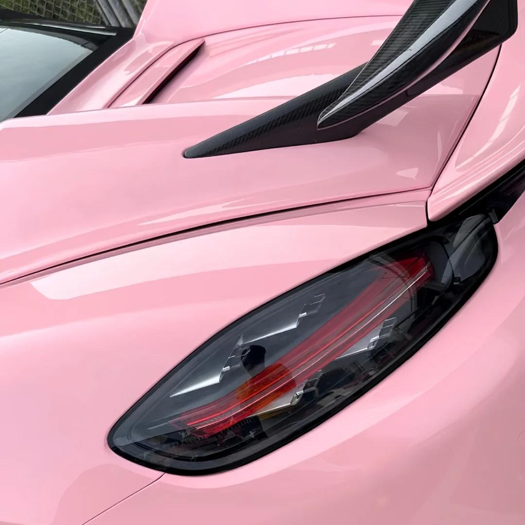 Gloss Crystal Peach Pink Car Vinyl Wrap PET