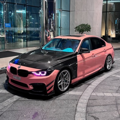 Gloss Salmon Pink Car Vinyl Wrap 02