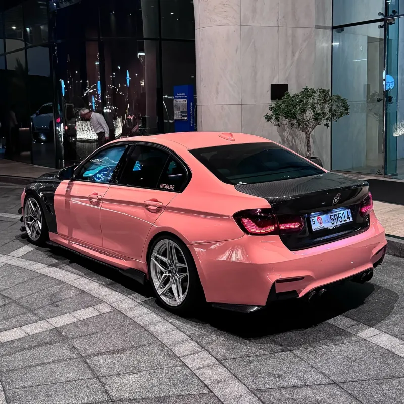Gloss Salmon Pink Car Vinyl Wrap