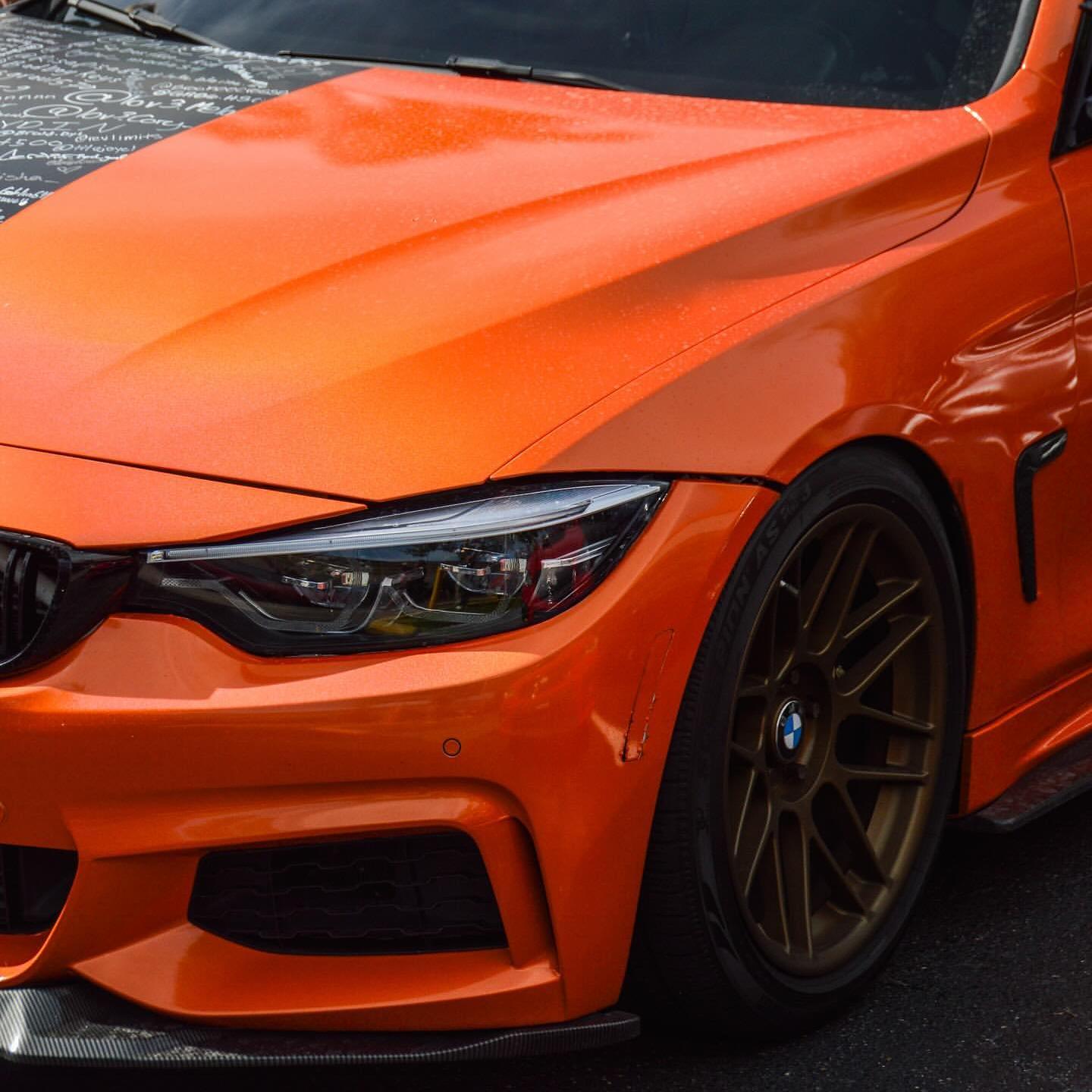 Gloss Holographic Orange Car Wrap Vinyl 