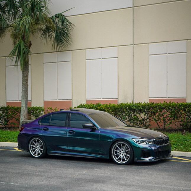 Gloss Metallic Chameleon Diamond Purple Green Car Vinyl Wrap