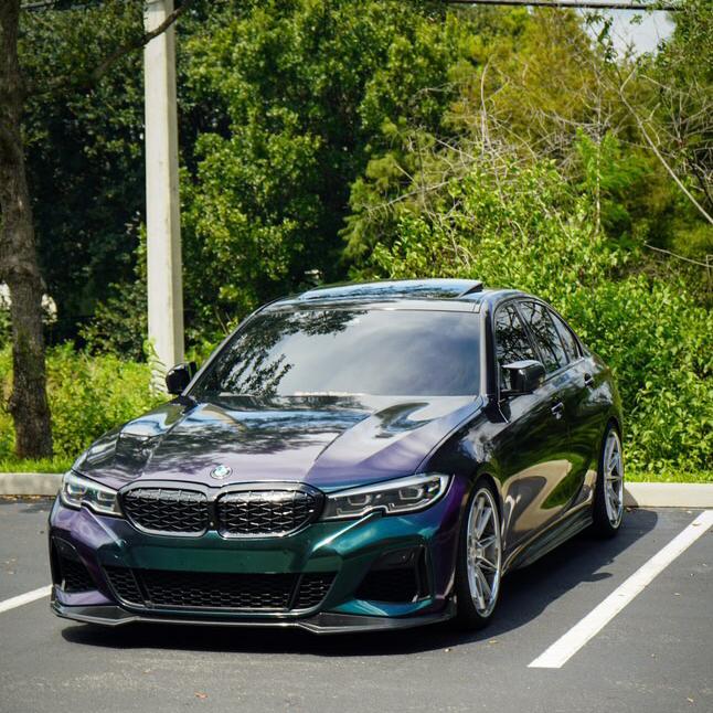 Gloss Metallic Chameleon Diamond Purple Green Car Vinyl Wrap