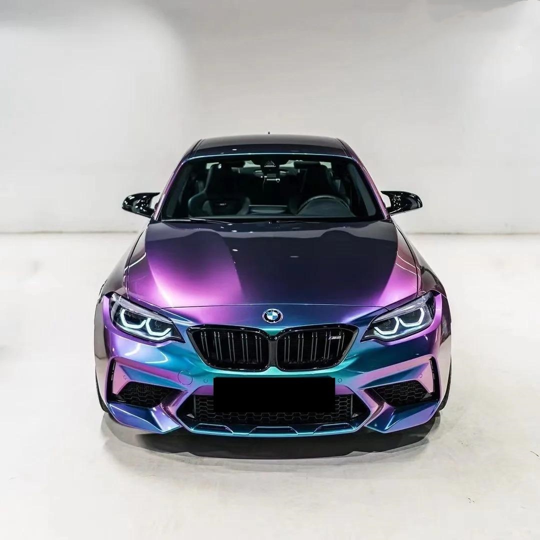 Gloss Metallic Chameleon Purple Blue Car Vinyl Wrap PET