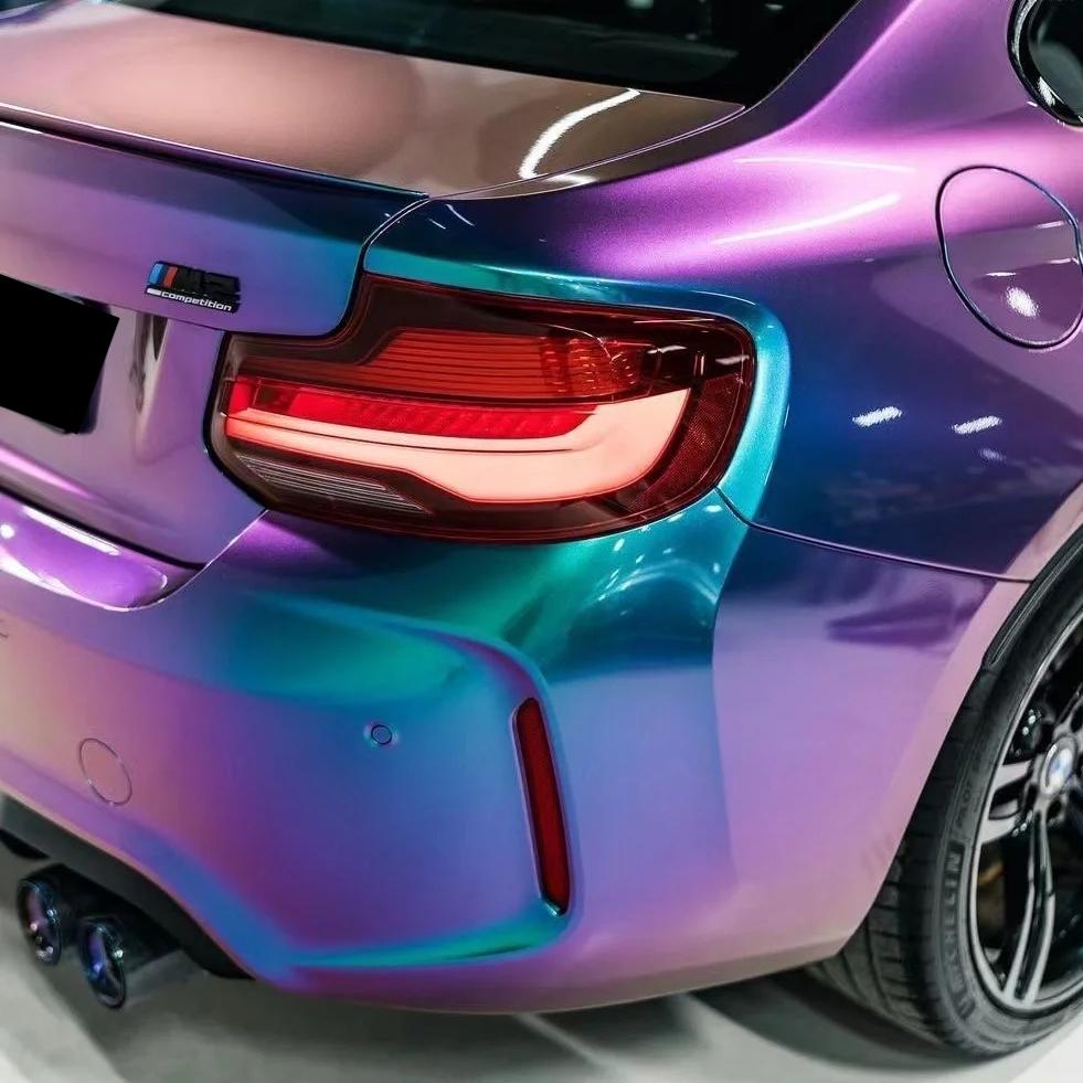 Gloss Metallic Chameleon Purple Blue Car Vinyl Wrap PET