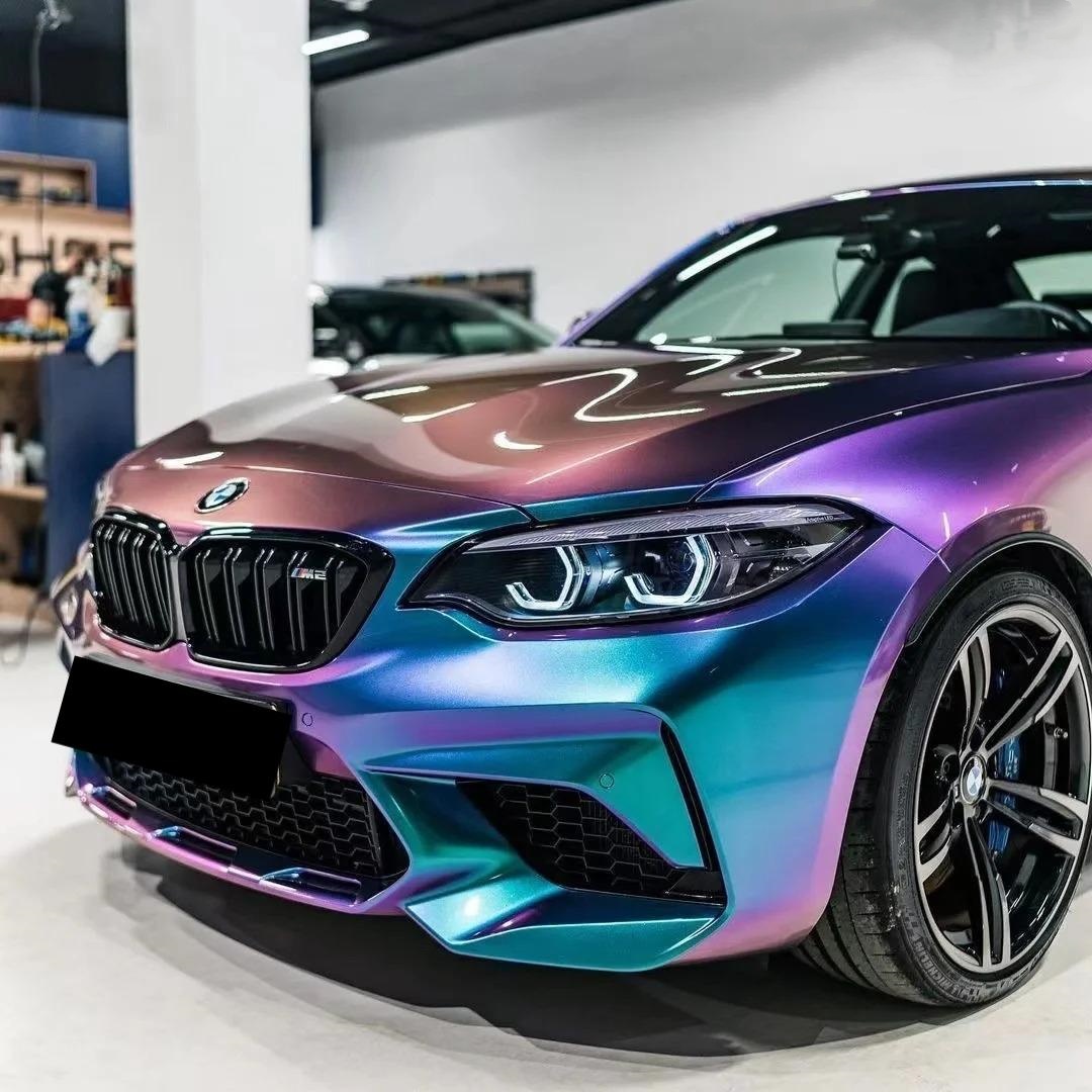 Gloss Metallic Chameleon Purple Blue Car Vinyl Wrap PET
