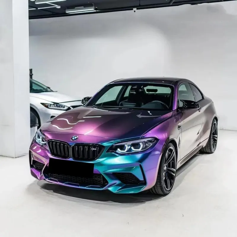 PET Gloss Metallic Chameleon Purple Blue Car Vinyl Wrap