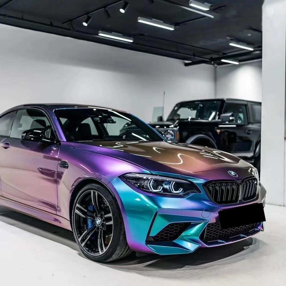 Gloss Metallic Chameleon Purple Blue Car Vinyl Wrap PET