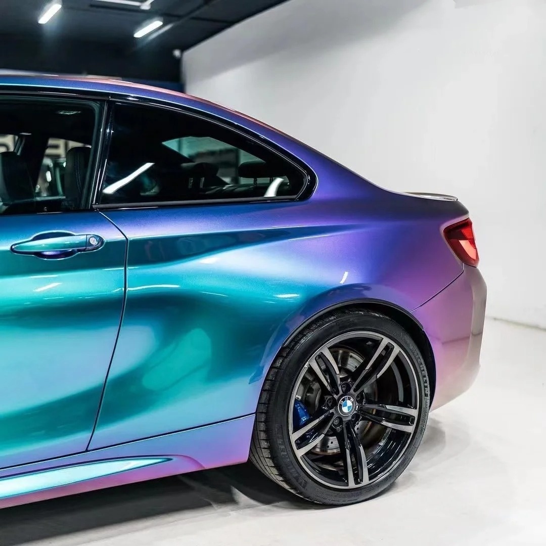 Gloss Metallic Chameleon Purple Blue Car Vinyl Wrap PET