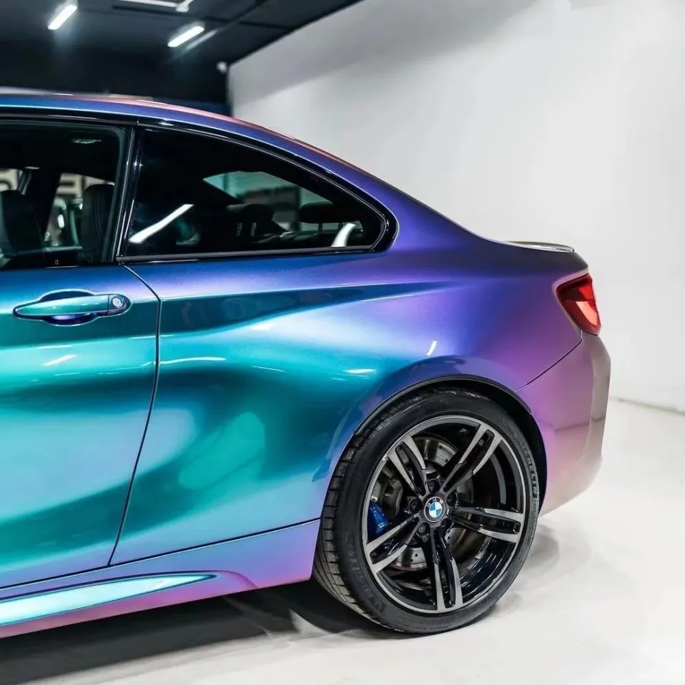 PET Gloss Metallic Chameleon Purple Blue Car Vinyl Wrap