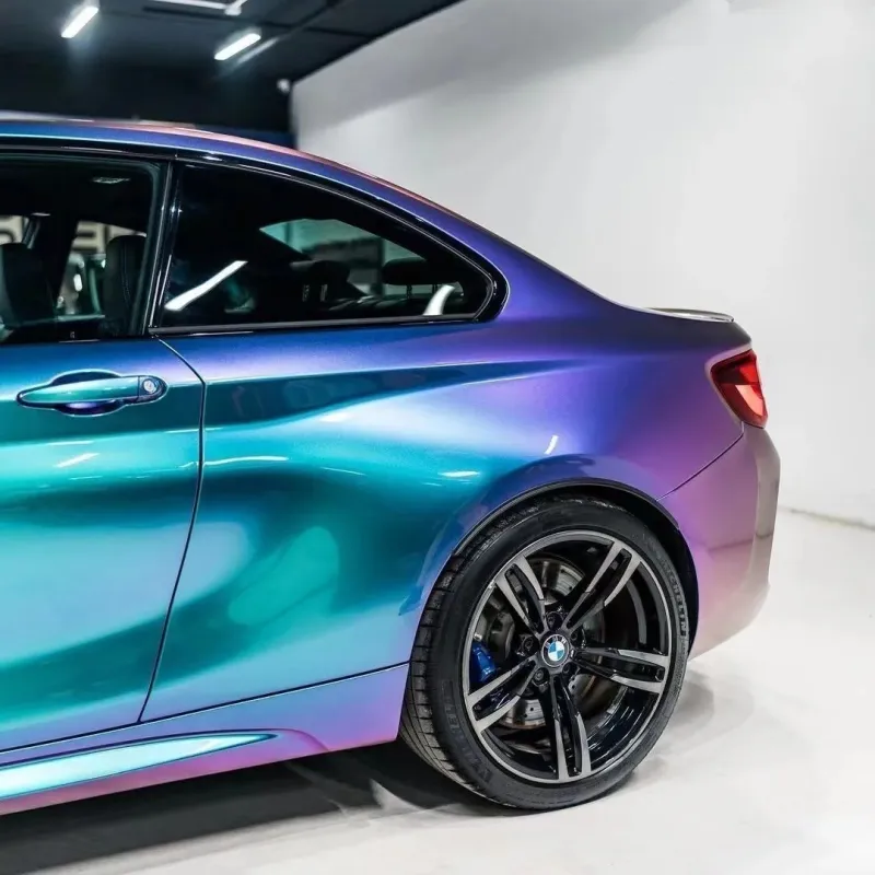 PET Gloss Metallic Chameleon Purple Blue Car Vinyl Wrap