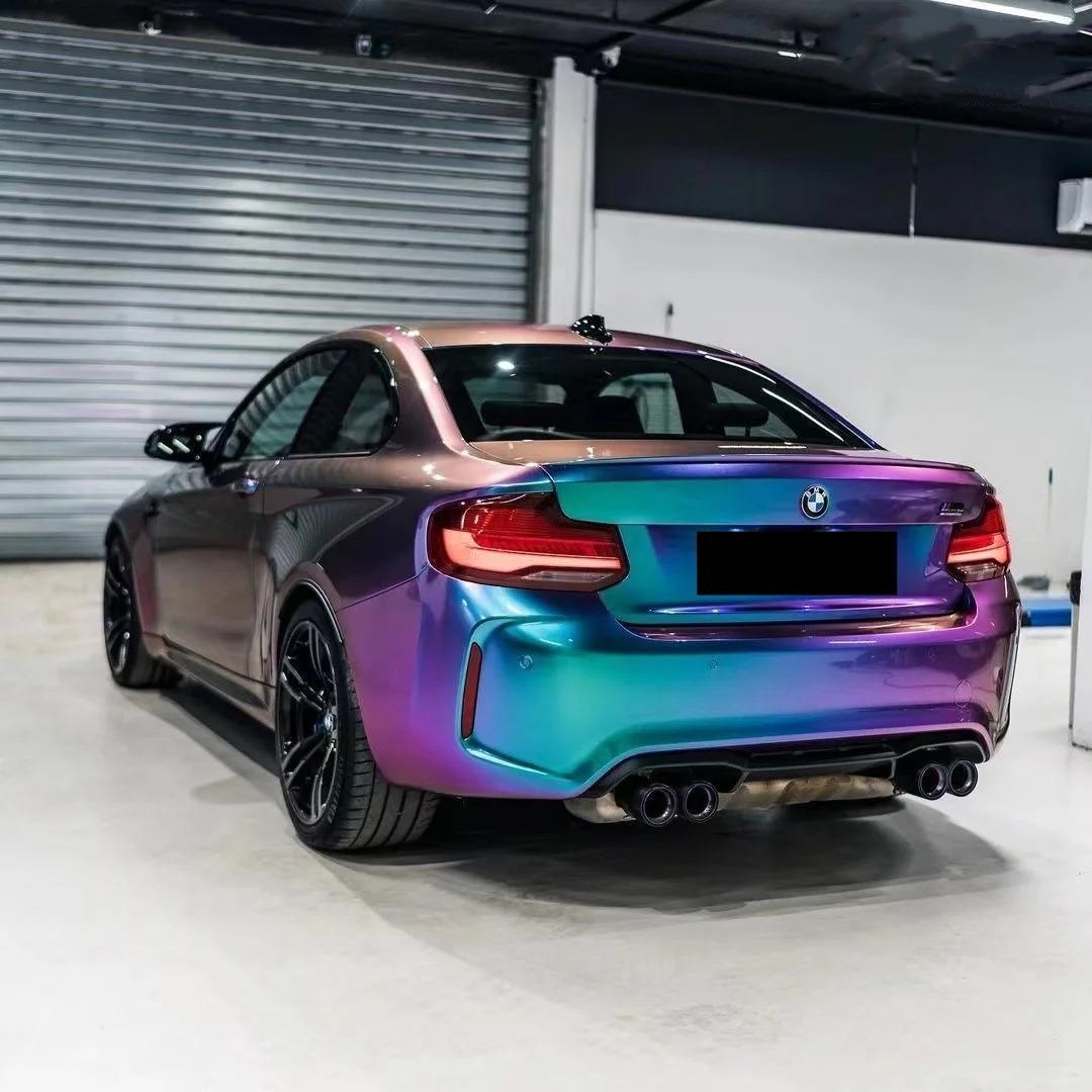 Gloss Metallic Chameleon Purple Blue Car Vinyl Wrap PET