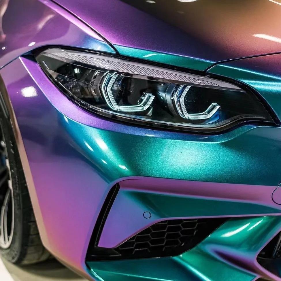 Gloss Metallic Chameleon Purple Blue Car Vinyl Wrap PET