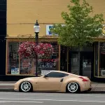 Gloss AMG Desert Yellow Car Vinyl Wrap PET