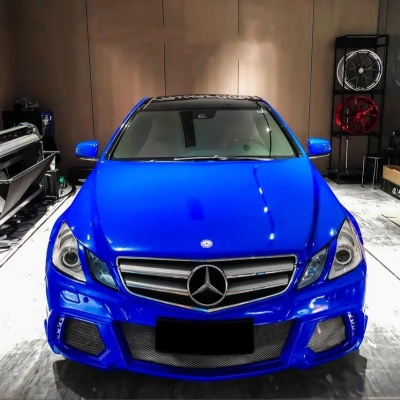 Gloss Metallic Diamond Blue Car Vinyl Wrap 02