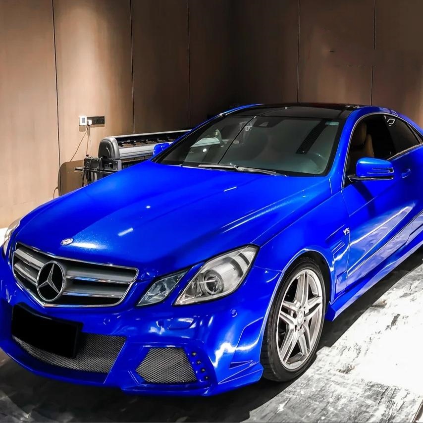 Gloss Metallic Diamond Blue Car Vinyl Wrap