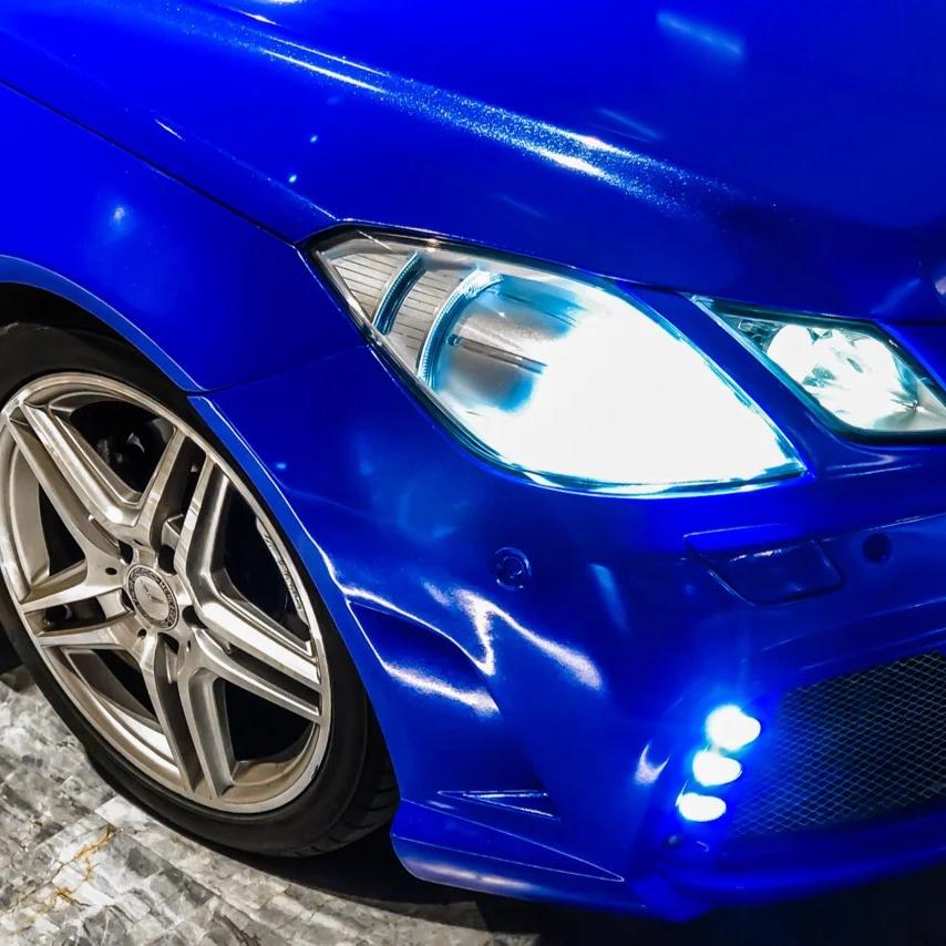 Gloss Metallic Diamond Blue Car Vinyl Wrap