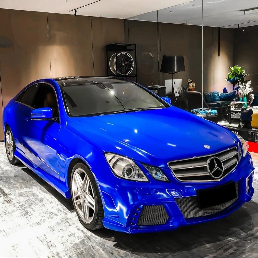 Gloss Metallic Diamond Blue Car Vinyl Wrap