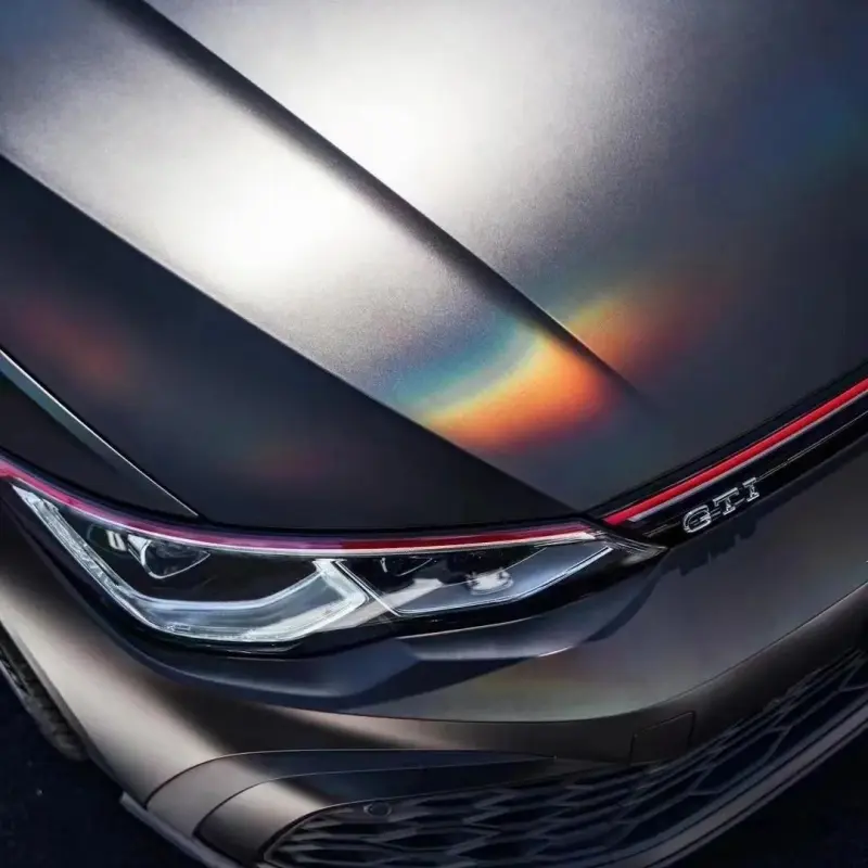 Matte Rainbow Holographic Chrome Tungsten Car Vinyl Wrap PET