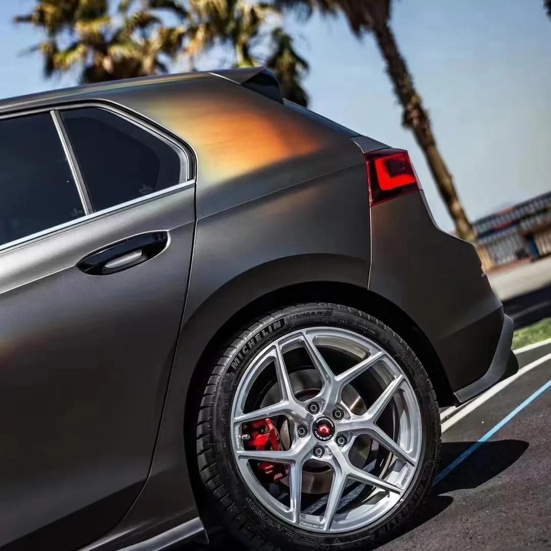 Matte Rainbow Holographic Chrome Tungsten Car Vinyl Wrap PET