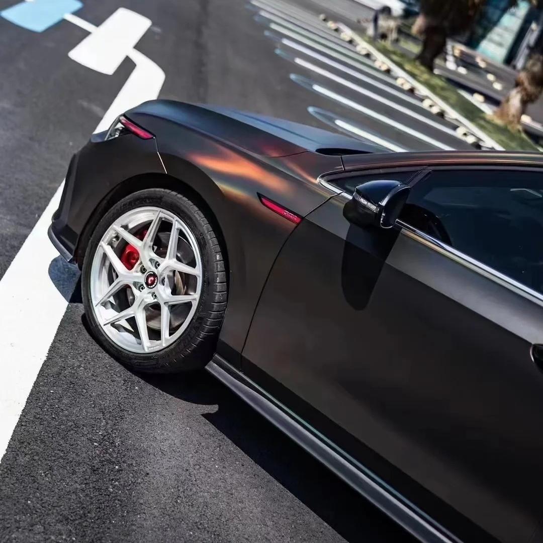 Matte Rainbow Holographic Chrome Tungsten Car Vinyl Wrap PET