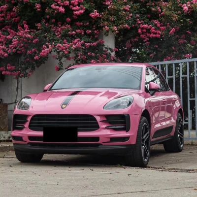 Gloss Tulip Pink Car Vinyl Wrap PET 02