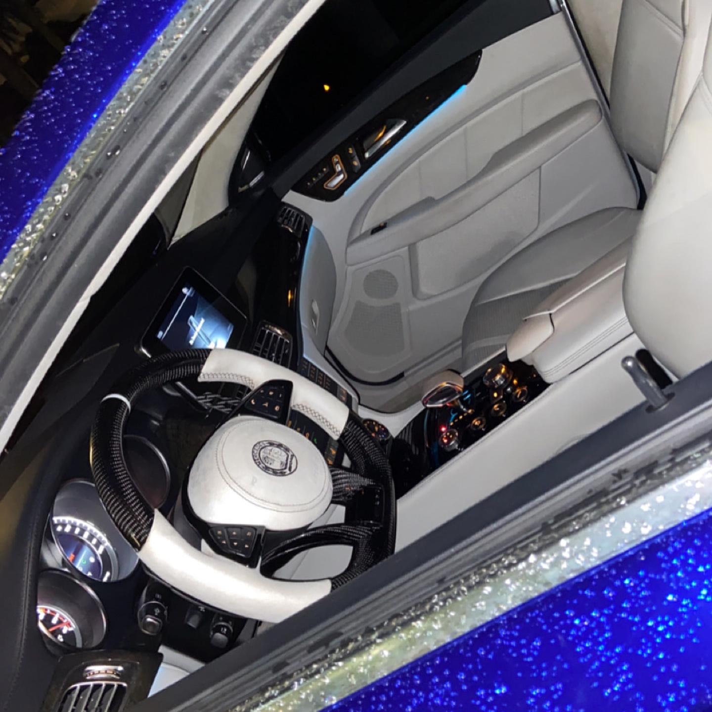 Gloss Mirror Chrome Blue Car Vinyl Wrap PET