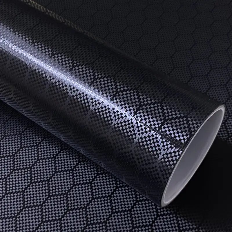 Matte Beehive Carbon Fiber Black Car Vinyl Wrap